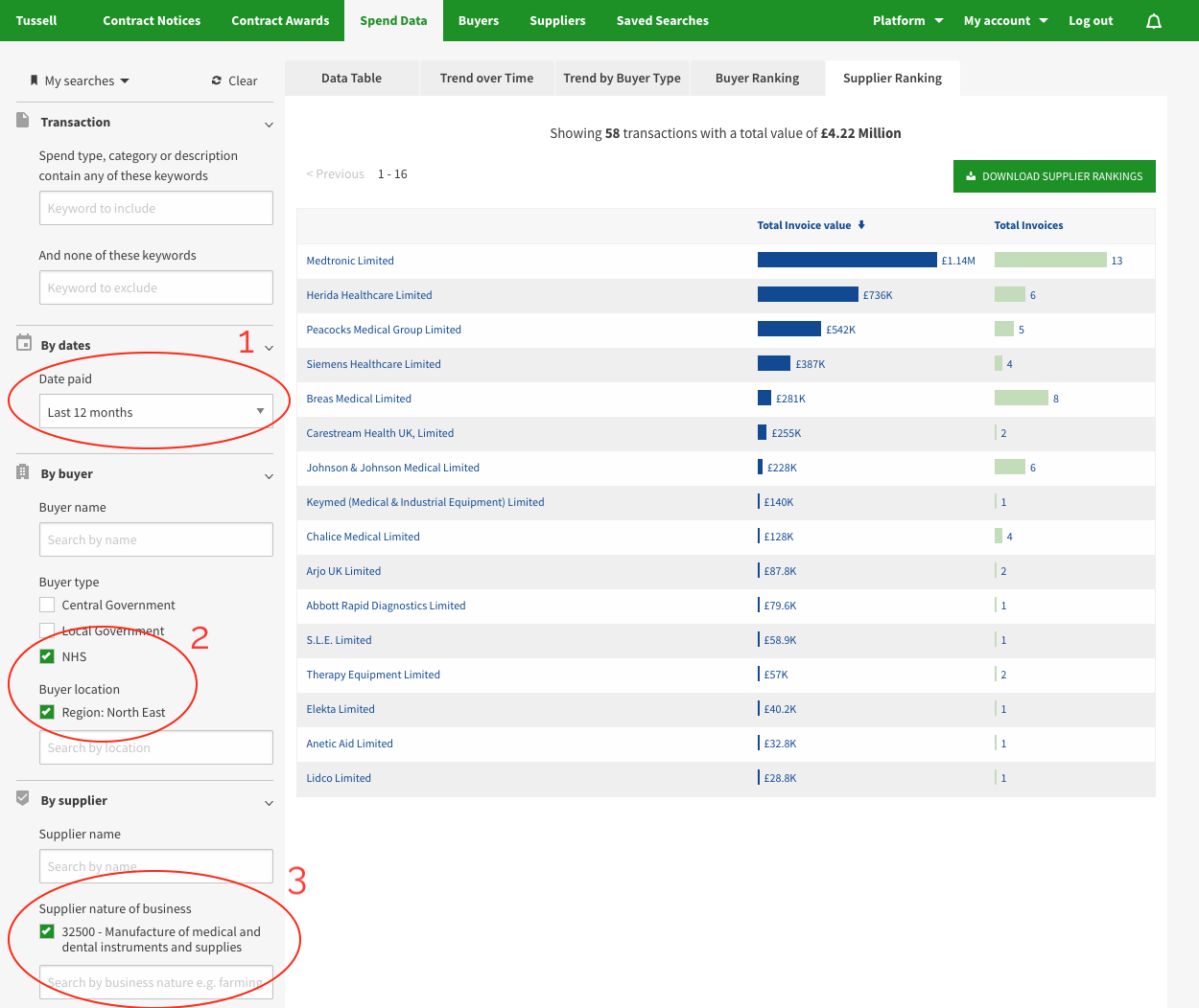 Screenshot of SaaS platform - find partners example